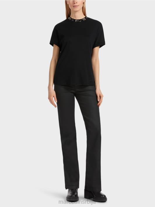мајица са крагном од перли Marc Cain D6881251 црн одећу
