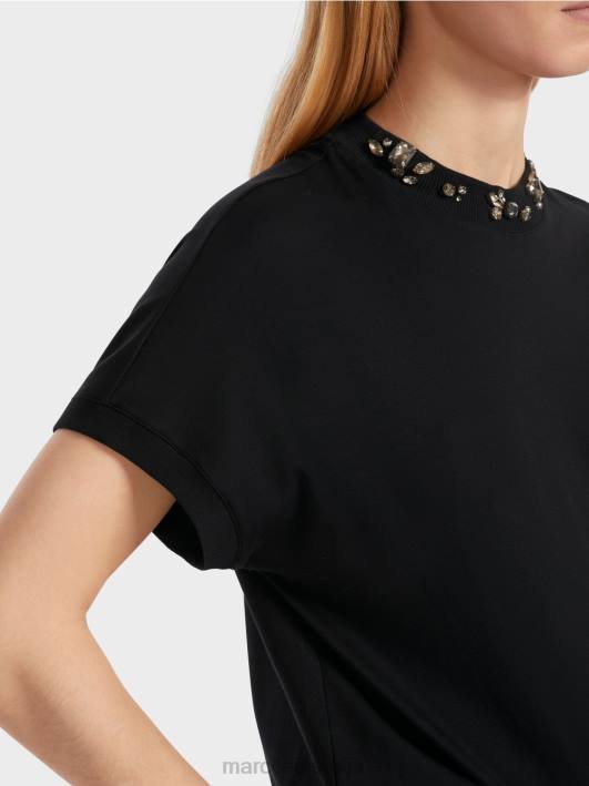 мајица са крагном од перли Marc Cain D6881251 црн одећу