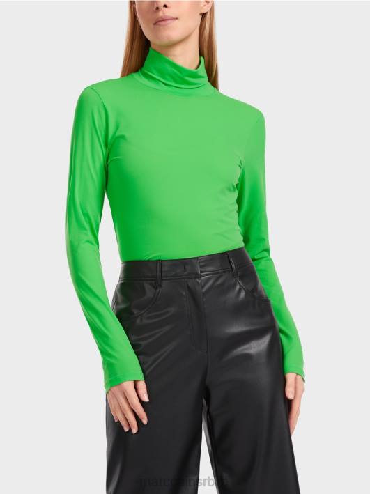 мајица са рол изрезом Marc Cain D6881253 тамно зелена јабука одећу