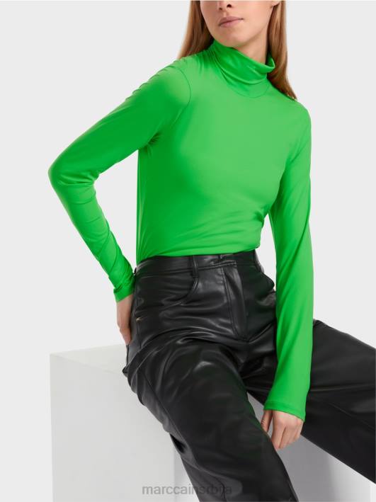 мајица са рол изрезом Marc Cain D6881253 тамно зелена јабука одећу