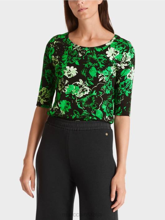 растезљива памучна кошуља Marc Cain D6881254 тамно зелена јабука одећу