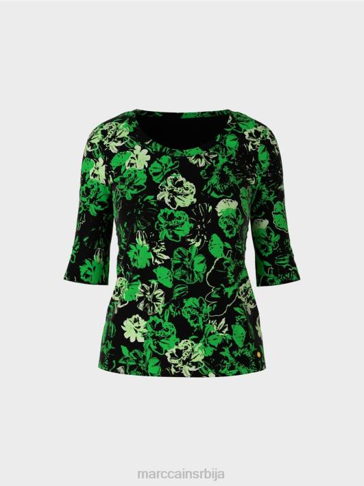 растезљива памучна кошуља Marc Cain D6881254 тамно зелена јабука одећу