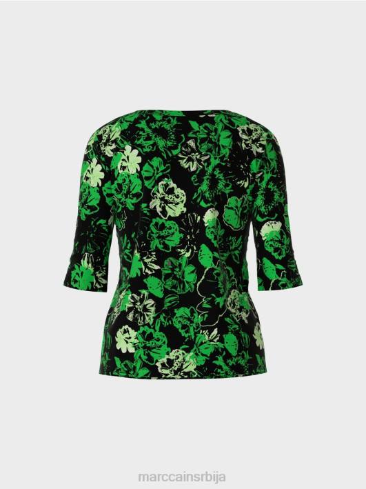 растезљива памучна кошуља Marc Cain D6881254 тамно зелена јабука одећу