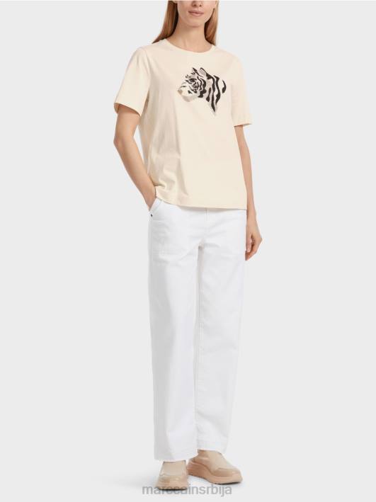 мајица од рхинестона "преиспитајмо заједно". Marc Cain D6881257 бадемово млеко одећу