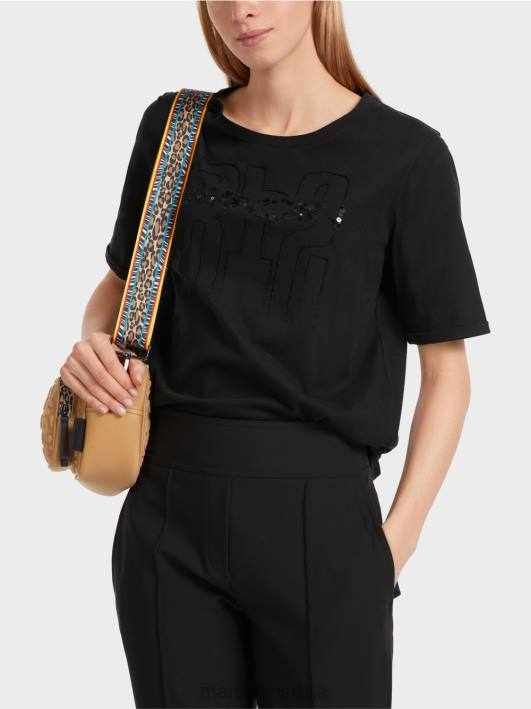 мајица са апликацијом Marc Cain D6881262 црн одећу