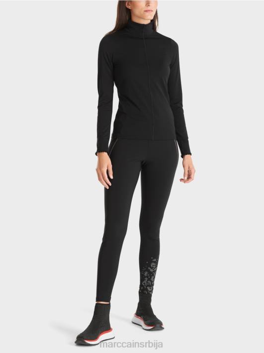 кошуља дугих рукава са стојећом крагном Marc Cain D6881266 црн одећу