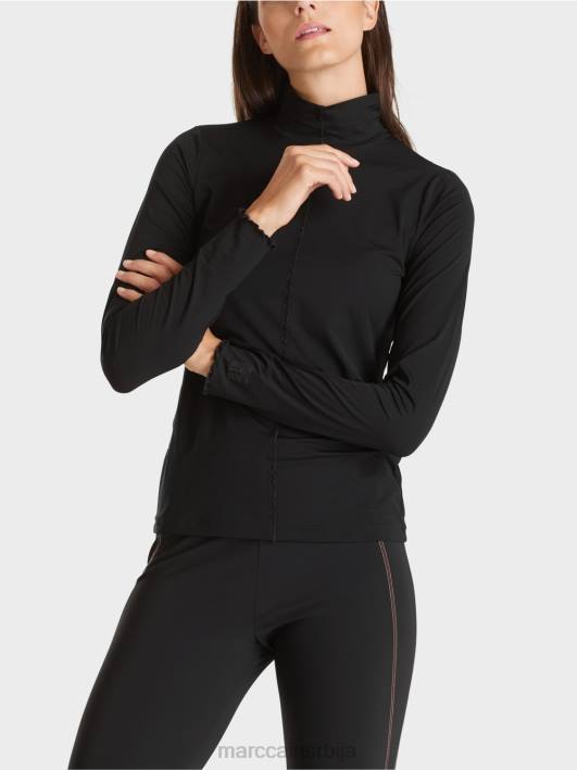 кошуља дугих рукава са стојећом крагном Marc Cain D6881266 црн одећу