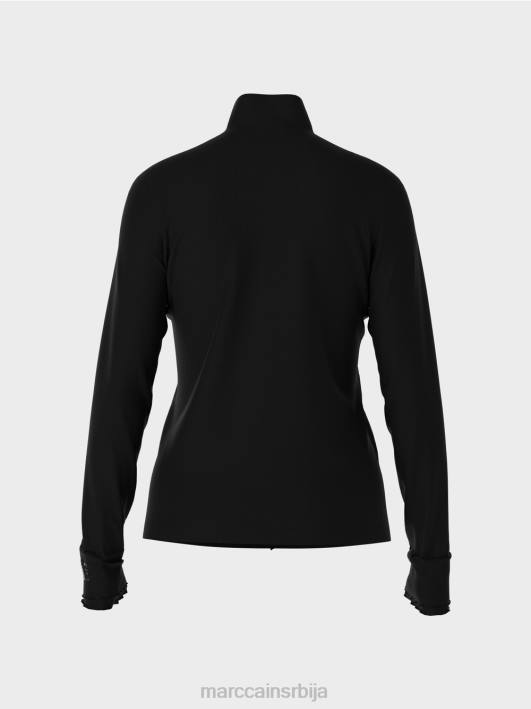кошуља дугих рукава са стојећом крагном Marc Cain D6881266 црн одећу