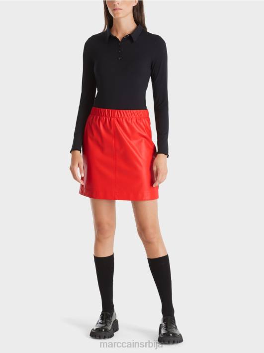 поло мајица у ребрастом дресу Marc Cain D6881270 црн одећу