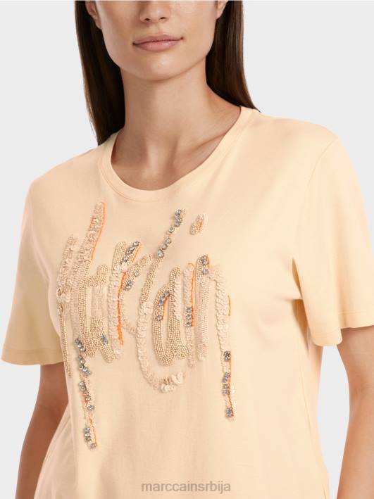 мајица са шљокицама Marc Cain D6881276 тамна крема одећу