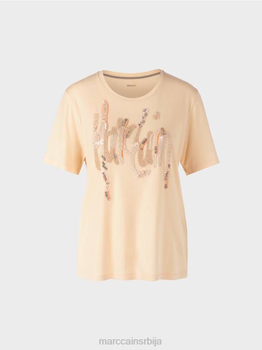 мајица са шљокицама Marc Cain D6881276 тамна крема одећу