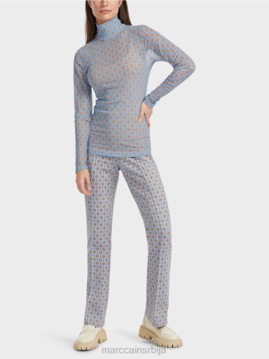 мајица са округлим изрезом Marc Cain D6881277 тамно летње небо одећу