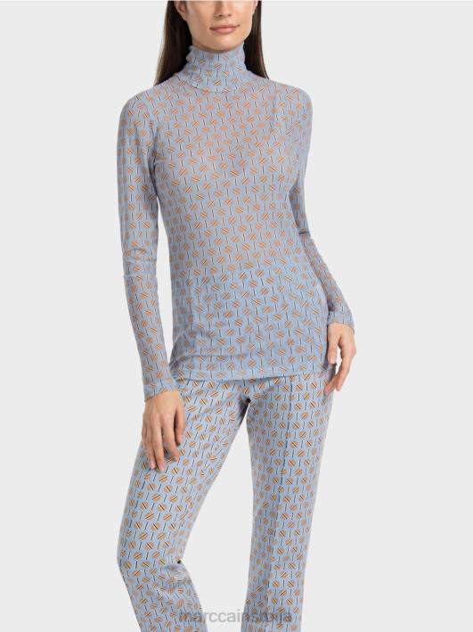 мајица са округлим изрезом Marc Cain D6881277 тамно летње небо одећу