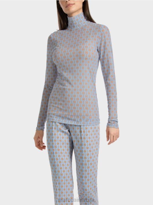 мајица са округлим изрезом Marc Cain D6881277 тамно летње небо одећу