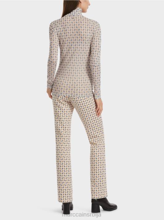 мајица са округлим изрезом Marc Cain D6881278 тамна крема одећу