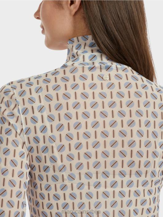 мајица са округлим изрезом Marc Cain D6881278 тамна крема одећу