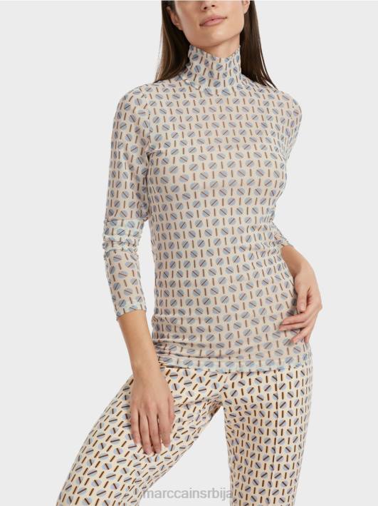 мајица са округлим изрезом Marc Cain D6881278 тамна крема одећу