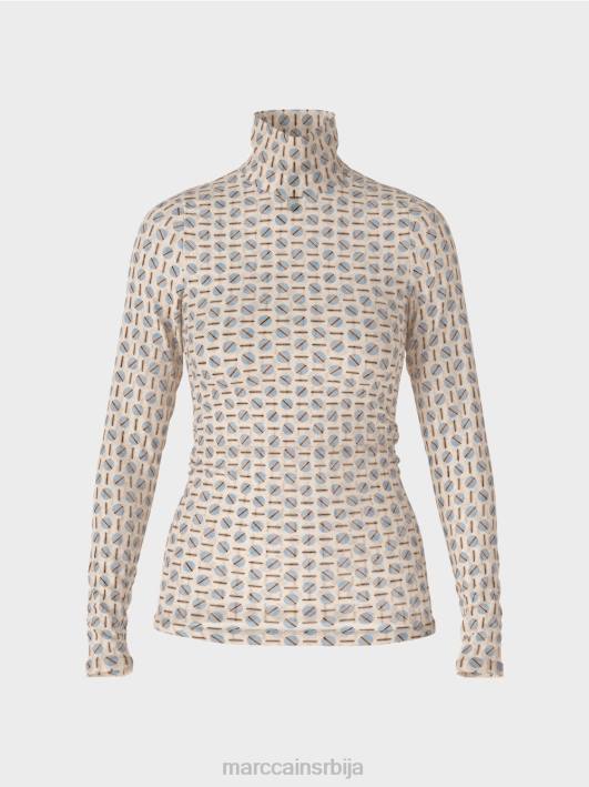 мајица са округлим изрезом Marc Cain D6881278 тамна крема одећу