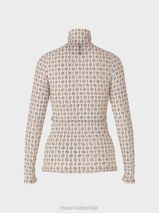 мајица са округлим изрезом Marc Cain D6881278 тамна крема одећу