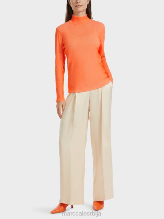 мајица са ребрастим дизајном Marc Cain D6881279 светли корал одећу