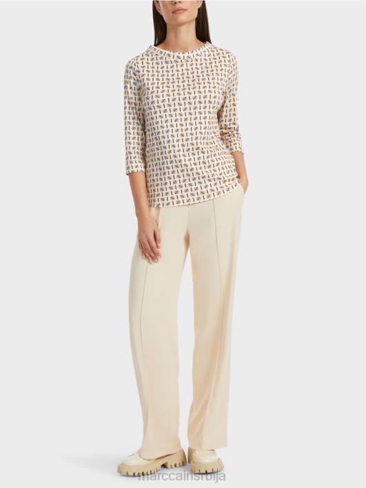 мајица са графичким дизајном Marc Cain D6881280 тамна крема одећу