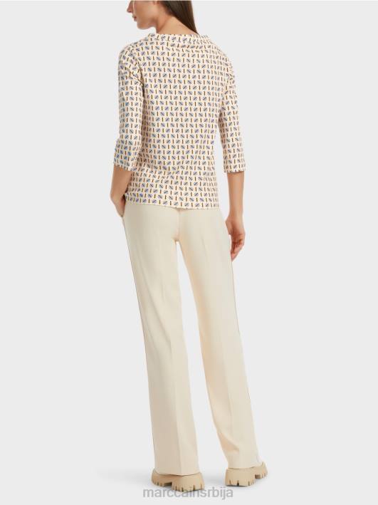 мајица са графичким дизајном Marc Cain D6881280 тамна крема одећу