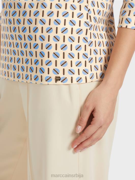 мајица са графичким дизајном Marc Cain D6881280 тамна крема одећу