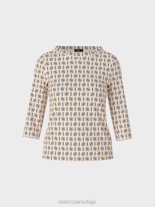 мајица са графичким дизајном Marc Cain D6881280 тамна крема одећу