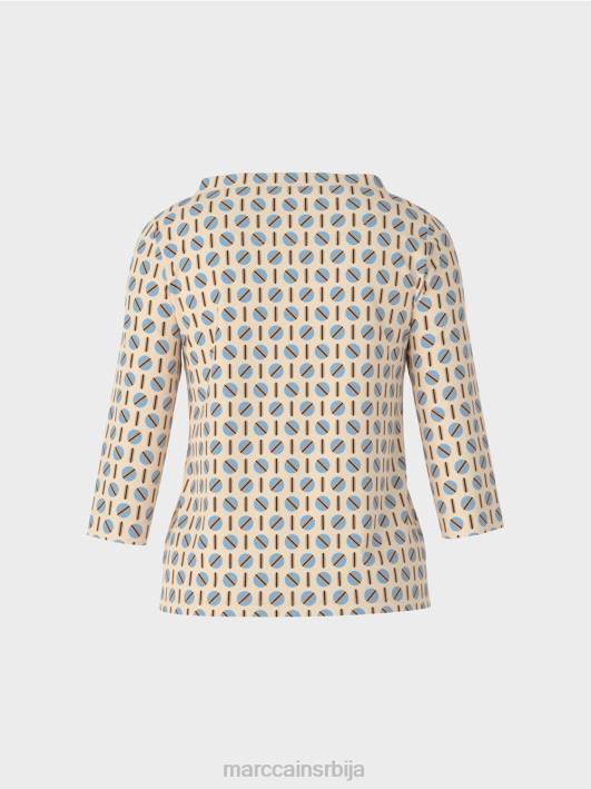 мајица са графичким дизајном Marc Cain D6881280 тамна крема одећу