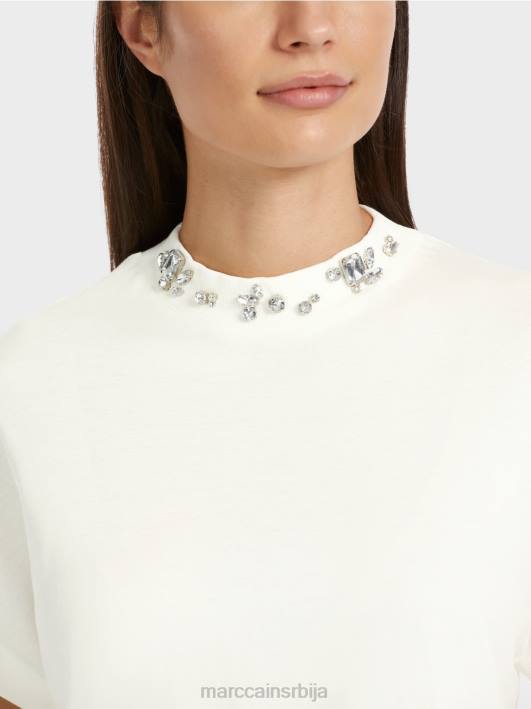 мајица са крагном од перли Marc Cain D6881285 прљаво бело одећу