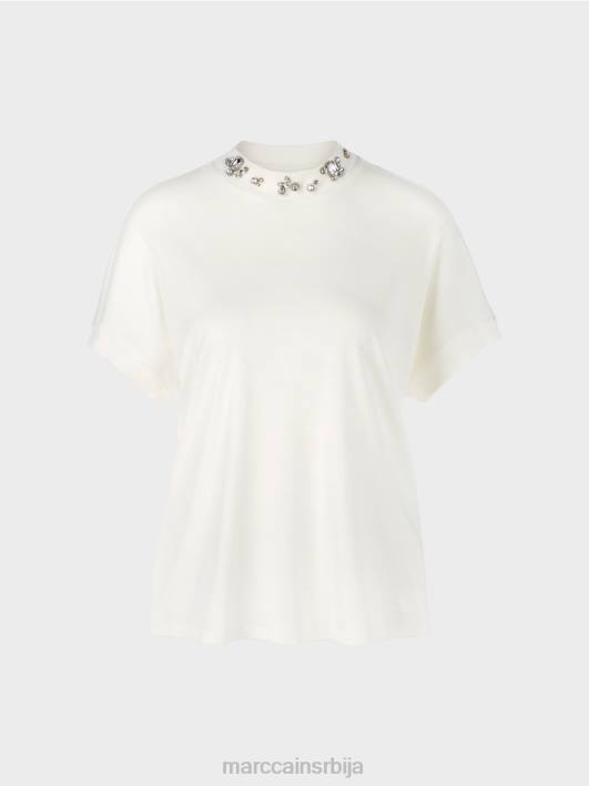 мајица са крагном од перли Marc Cain D6881285 прљаво бело одећу