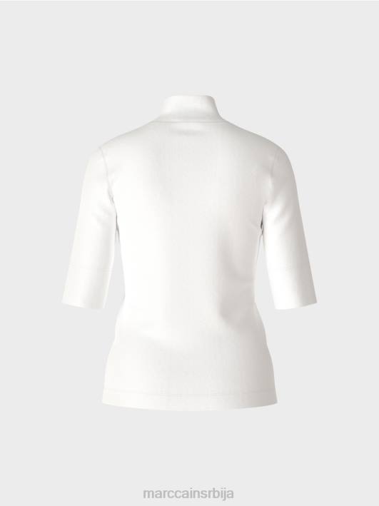 кошуља са стојећом крагном и -рукавима Marc Cain D6881296 прљаво бело одећу