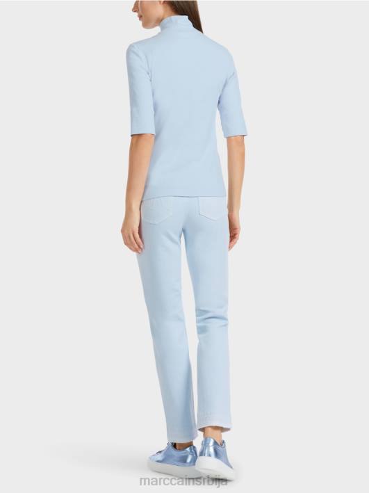 кошуља са стојећом крагном и -рукавима Marc Cain D6881297 меки прах плаве боје одећу