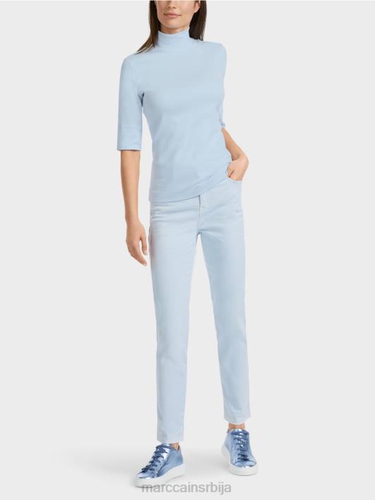 кошуља са стојећом крагном и -рукавима Marc Cain D6881297 меки прах плаве боје одећу