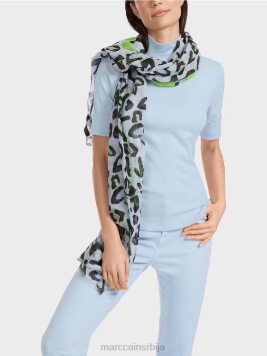 кошуља са стојећом крагном и -рукавима Marc Cain D6881297 меки прах плаве боје одећу