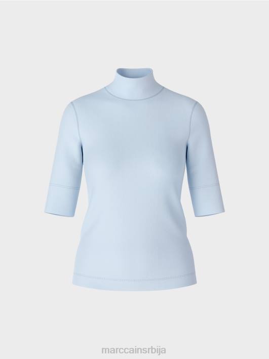 кошуља са стојећом крагном и -рукавима Marc Cain D6881297 меки прах плаве боје одећу