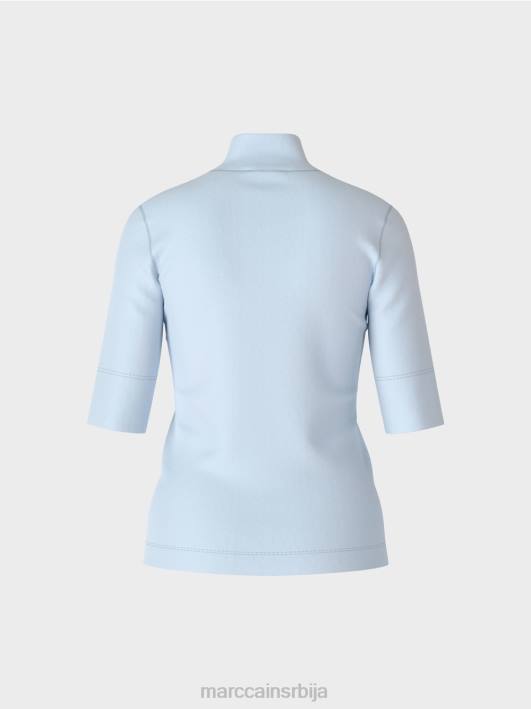 кошуља са стојећом крагном и -рукавима Marc Cain D6881297 меки прах плаве боје одећу