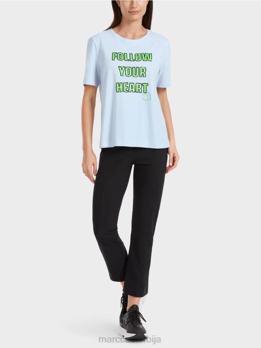 мајица са шљокицама Marc Cain D6881301 меки прах плаве боје одећу