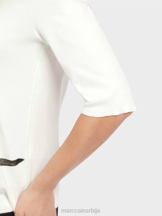 мајица са животињским мотивом Marc Cain D6881302 прљаво бело одећу
