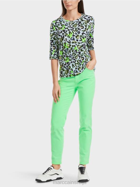 мајица са целом штампом Marc Cain D6881308 меки прах плаве боје одећу