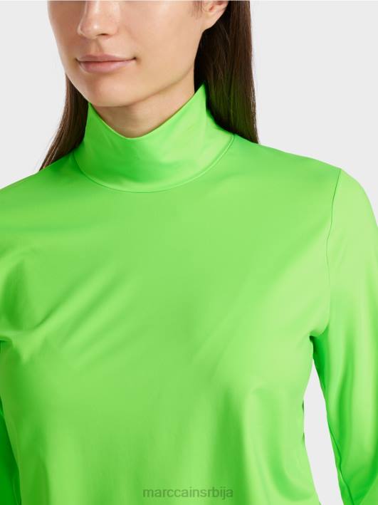 кошуља дугих рукава која грли тело Marc Cain D6881309 светло шокантно зелено одећу