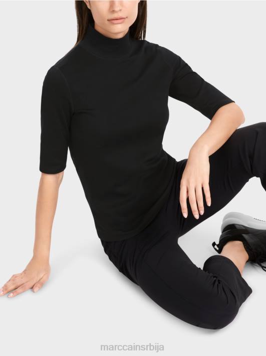 кошуља са стојећом крагном и -рукавима Marc Cain D6881311 црн одећу