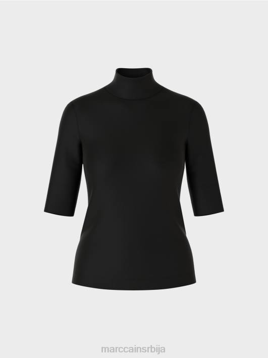 кошуља са стојећом крагном и -рукавима Marc Cain D6881311 црн одећу