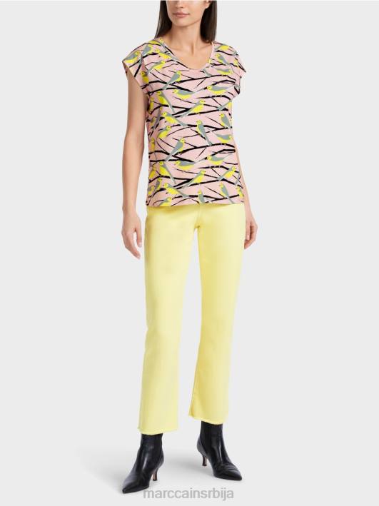 мајица са дизајном птица без рукава Marc Cain D6881316 меки пудер розе одећу