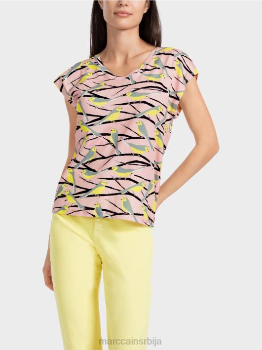 мајица са дизајном птица без рукава Marc Cain D6881316 меки пудер розе одећу