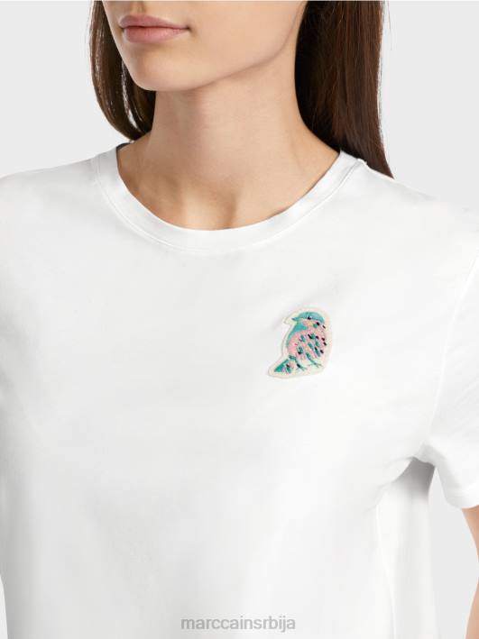 мајица са апликацијом птица Marc Cain D6881317 бео одећу