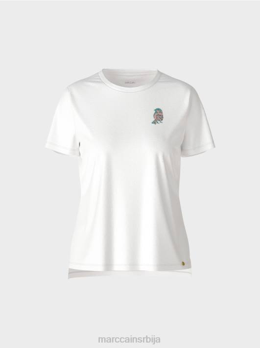 мајица са апликацијом птица Marc Cain D6881317 бео одећу