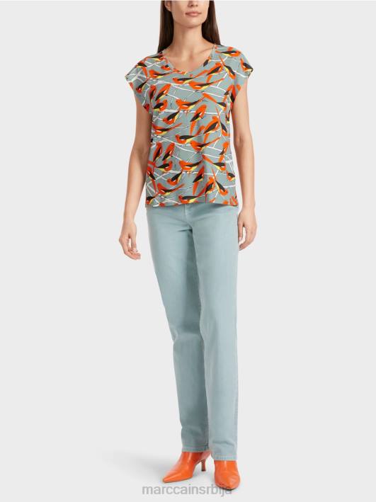 мајица са дизајном птица без рукава Marc Cain D6881318 тамно небо плаво одећу