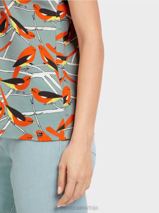 мајица са дизајном птица без рукава Marc Cain D6881318 тамно небо плаво одећу