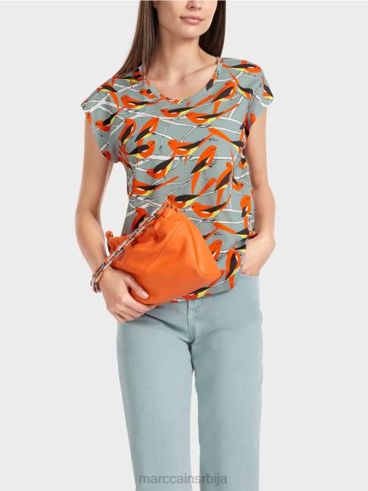 мајица са дизајном птица без рукава Marc Cain D6881318 тамно небо плаво одећу